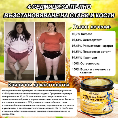 TLOPA®🌲 Ботулинов токсин и пчелна отрова Обезболяващ крем за заздравяване на кости 🐝