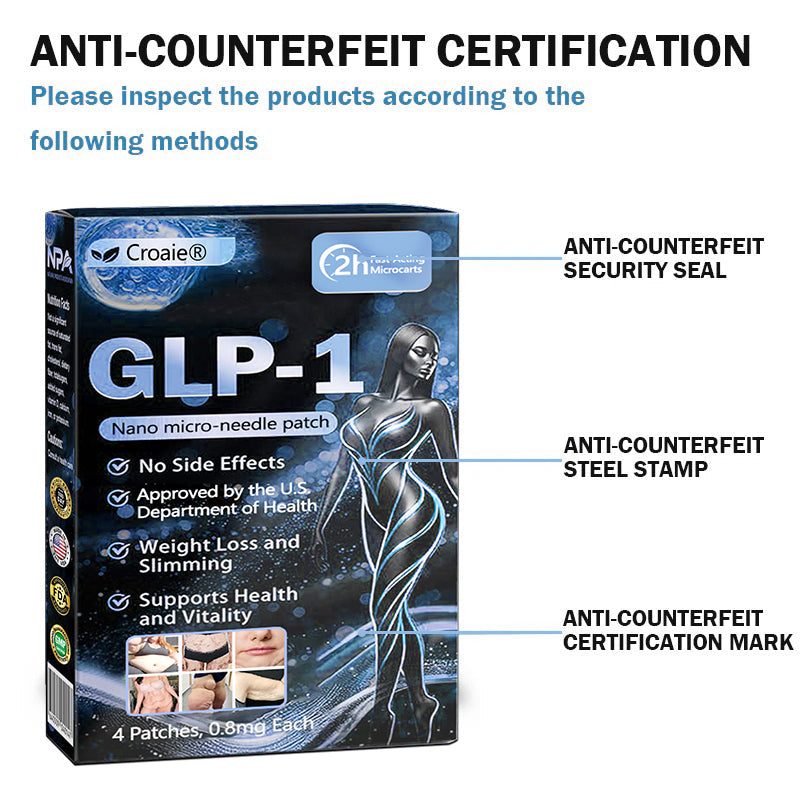 Croaie® Нано Микроиглен Пластир с SMGT-GLP-1 и Matrixyl 3000 За Стягане на Кожата, Намаляване на Тегло и Подкрепа на Кръвната Захар, Без Инжекции, Резултат за 7 Дни