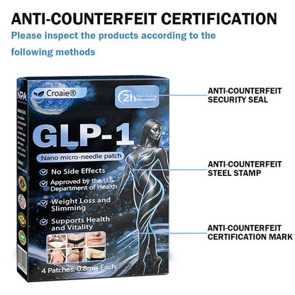 Croaie® Нано Микроиглен Пластир с SMGT-GLP-1 и Matrixyl 3000 За Стягане на Кожата, Намаляване на Тегло и Подкрепа на Кръвната Захар, Без Инжекции, Резултат за 7 Дни